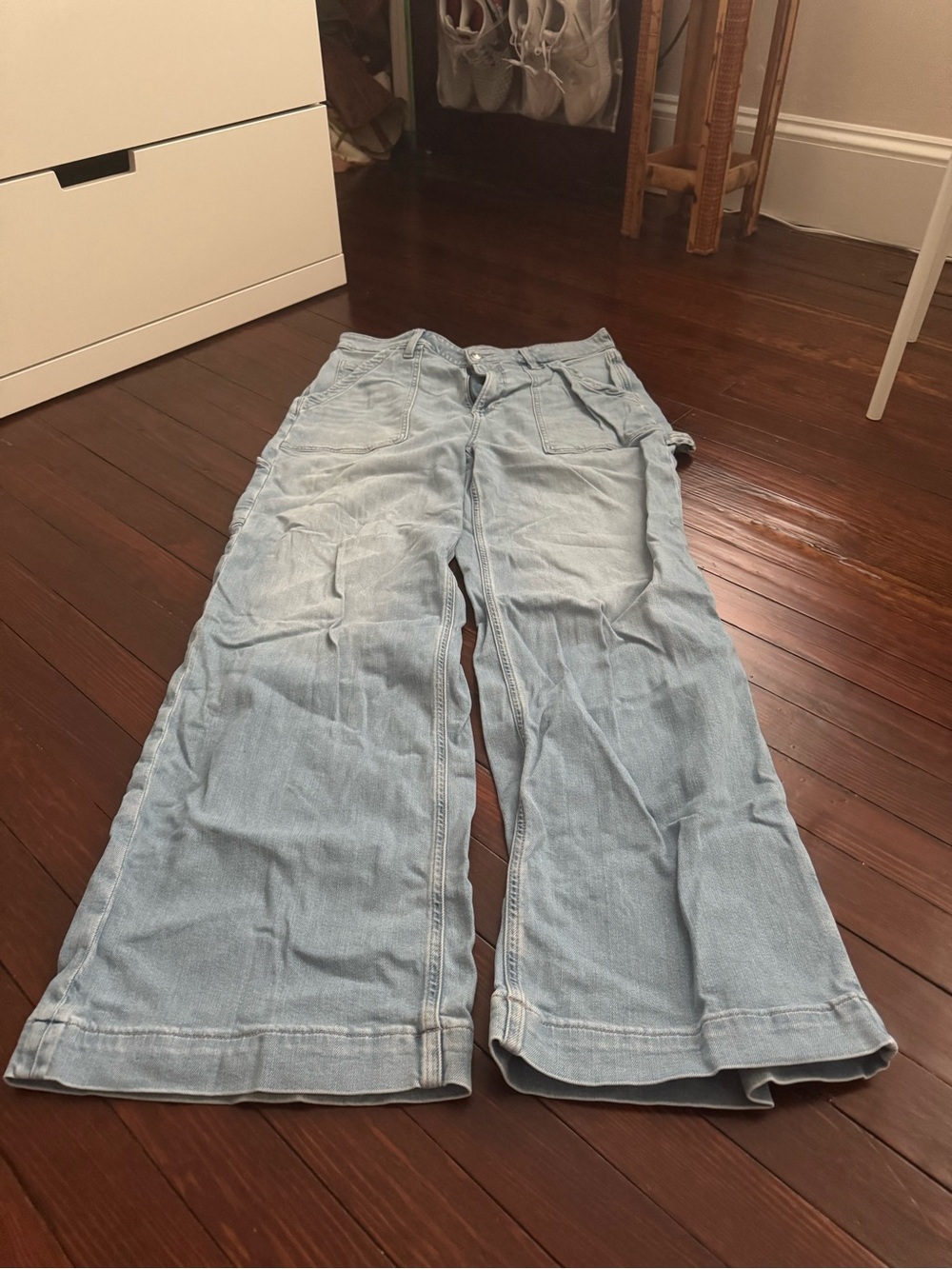 American Eagle Outfitters Light Blue Wide Leg Jeans